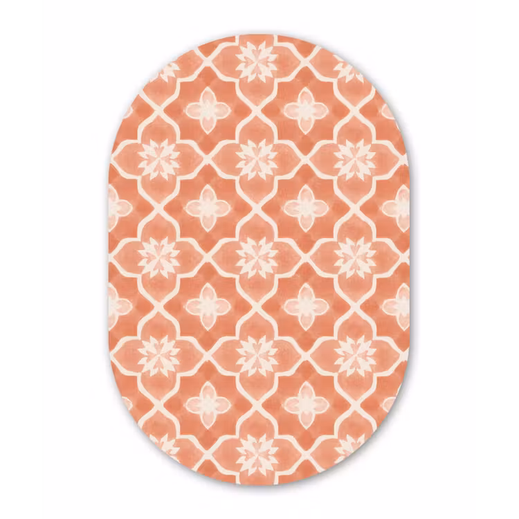 Tegelpatroon - Arabesk - Vintage - Terracotta Wandcirkel Ovaal Forex klein 630 -3d