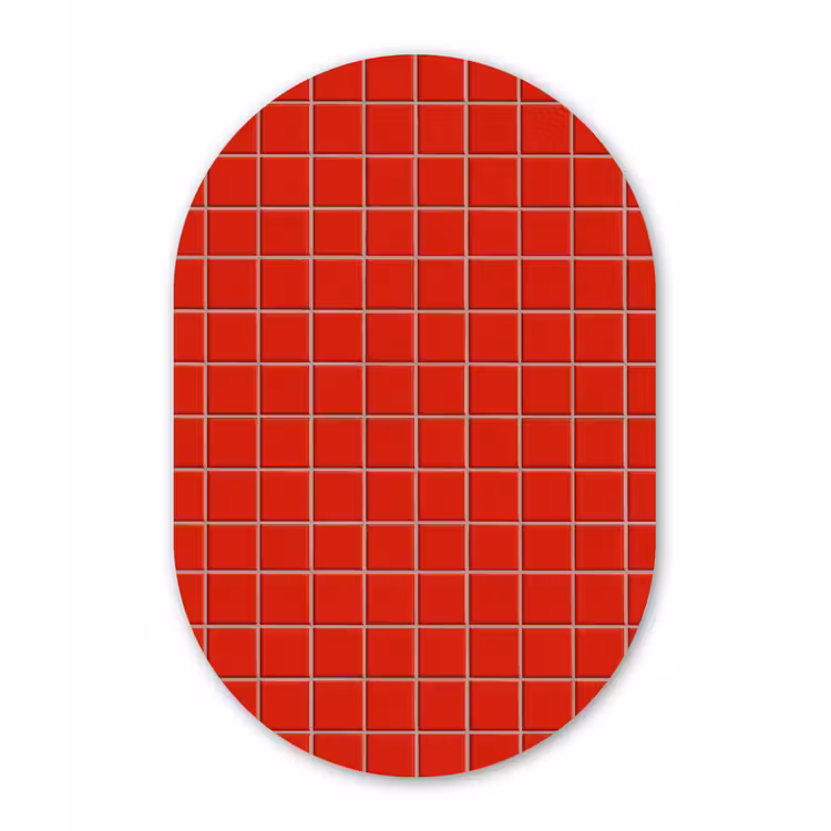 Tegel - Patroon - Kersen - Rood Wandcirkel Ovaal Forex klein 630 -3d
