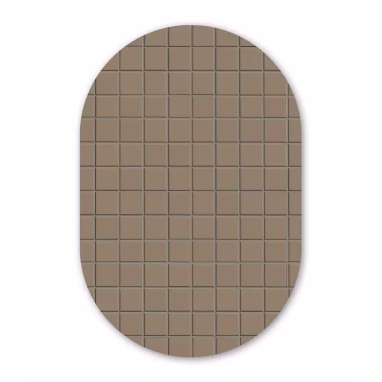 Tegel - Patroon - Taupe Wandcirkel Ovaal Forex klein 630 -3d