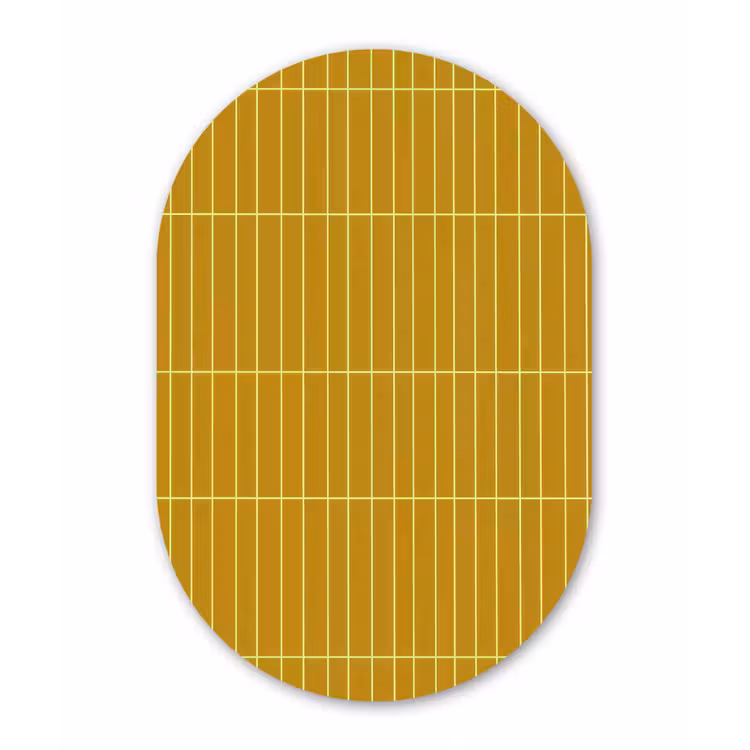 Tegels - Verticaal - Mosterdgeel Wandcirkel Ovaal Forex klein 630 -3d