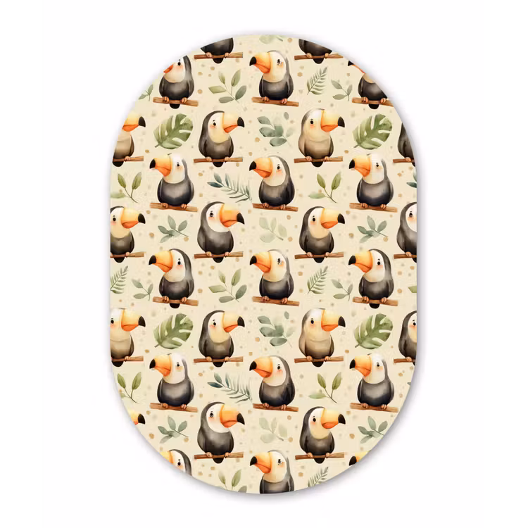 Toekans - Exotisch - Kleurrijk Wandcirkel Ovaal Forex klein 630 -3d