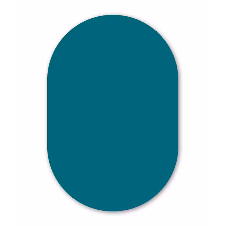 Tropical - Peacock - Blauw Wandcirkel Ovaal Forex klein 630 -3d