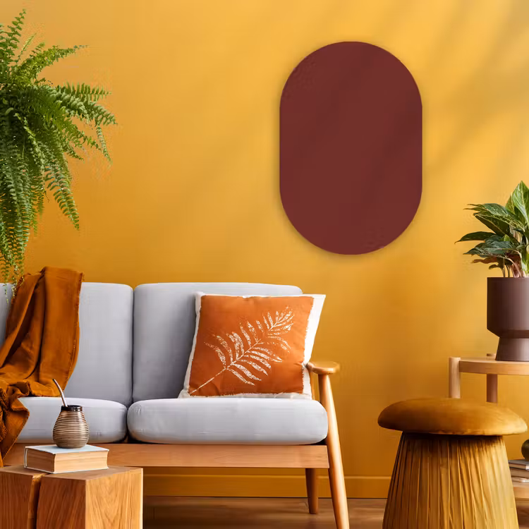 Valentine - Velvet - Rood Wandcirkel Ovaal Forex klein 630 -sfeer4