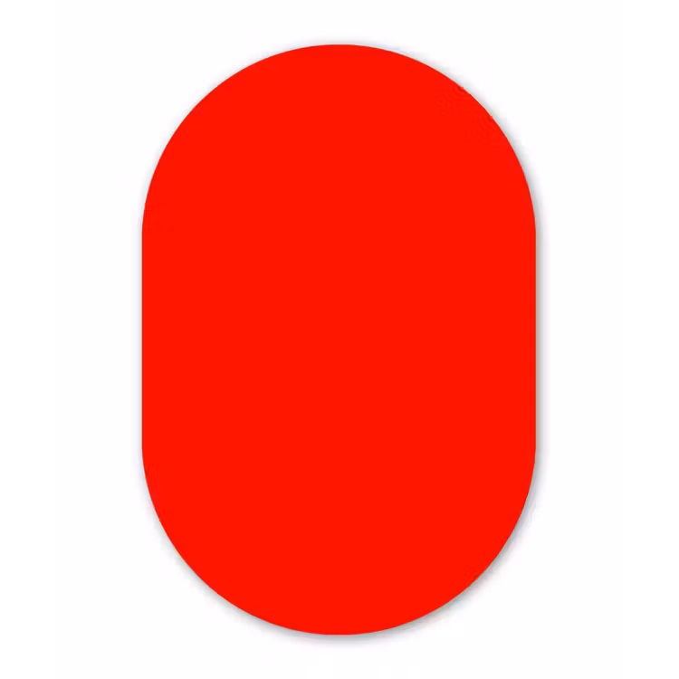 Vibrant - Vermilion - Rood Wandcirkel Ovaal Forex klein 630 -3d