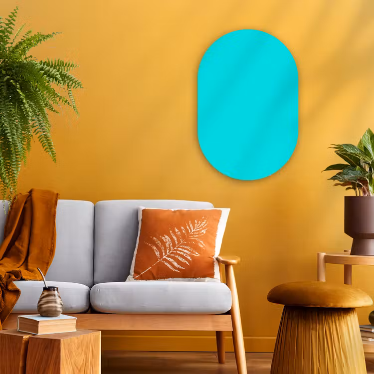 Vivid - Aquamarine - Turkoois Wandcirkel Ovaal Forex klein 630 -sfeer4
