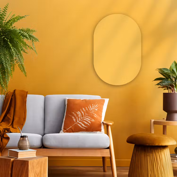 Warm - Sand - Terracotta Wandcirkel Ovaal Forex klein 630 -sfeer4