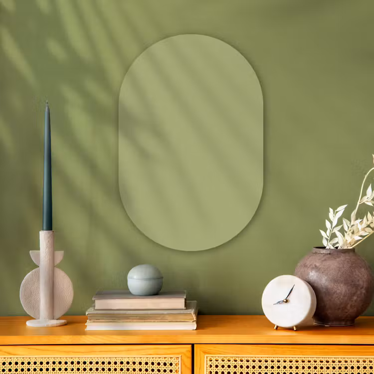 Whispering - Sage - Groen Wandcirkel Ovaal Forex klein 630 -sfeer2
