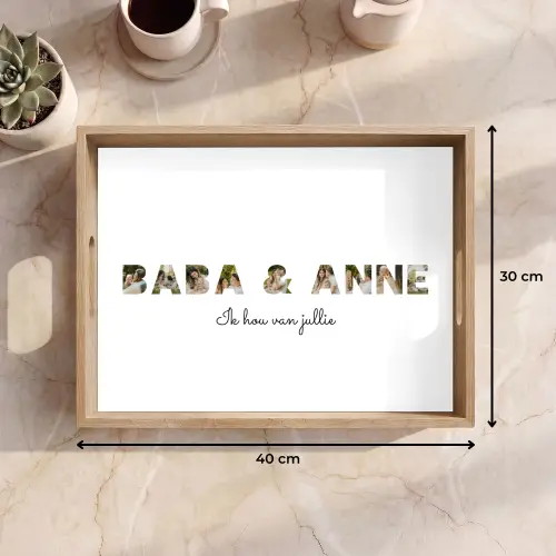 Baba & Anne - Lettercollage Dienblad Rechthoek middel -USP_Formaat
