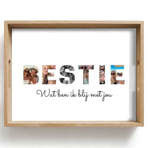 Bestie - Lettercollage Dienblad Rechthoek middel -z3d_shopping