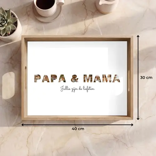Papa & Mama - Lettercollage Dienblad Rechthoek middel -USP_Formaat