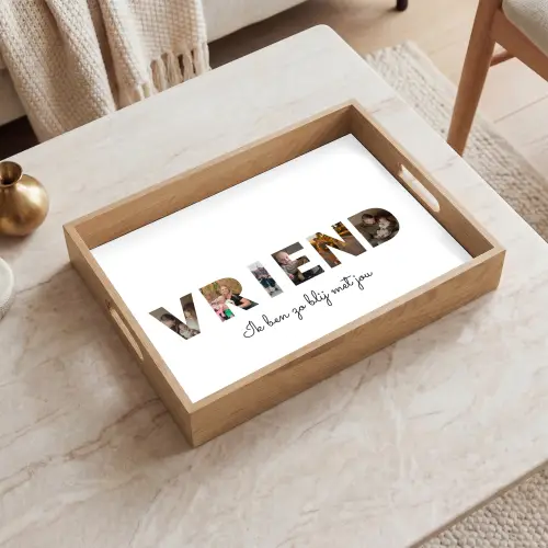 Vriend - Lettercollage Dienblad Rechthoek middel -sfeer1