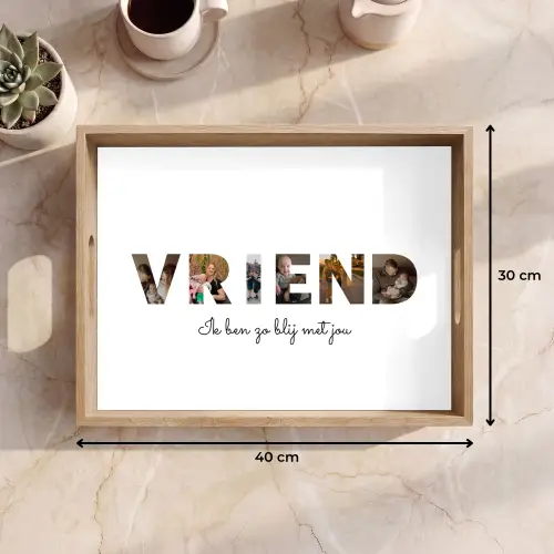 Vriend - Lettercollage Dienblad Rechthoek middel -USP_Formaat