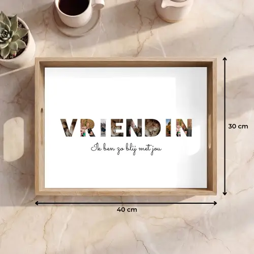 Vriendin - Lettercollage Dienblad Rechthoek middel -USP_Formaat