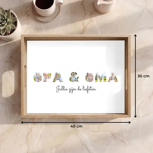 Opa & Oma - Lettercollage Dienblad Rechthoek middel -USP_Formaat