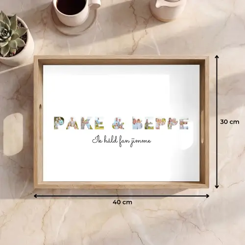 Pake & Beppe - Lettercollage Dienblad Rechthoek middel -USP_Formaat