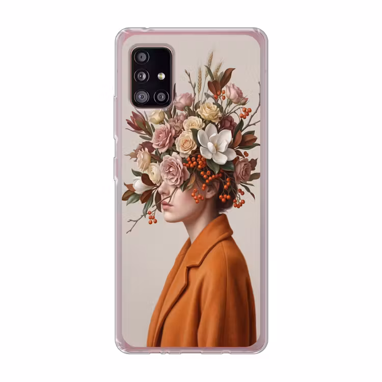 Gezicht - Boeket - Kleurrijk Telefoonhoesje Samsung Galaxy A51 5G klein -3d