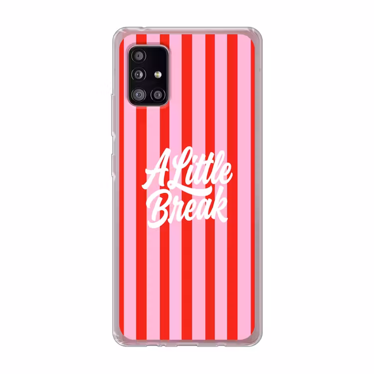 A Little Break - Strepen - Rood - Roze Telefoonhoesje Samsung Galaxy A51 5G klein -3d
