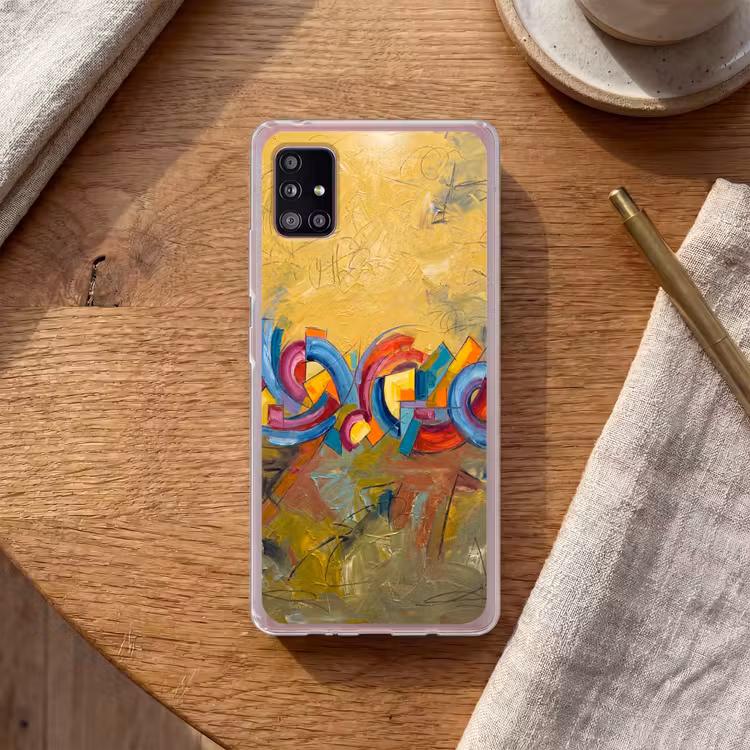 Abstract - Cirkels - Schilderij - Kleurrijk - Dynamisch Telefoonhoesje Samsung Galaxy A51 5G klein -sfeer1