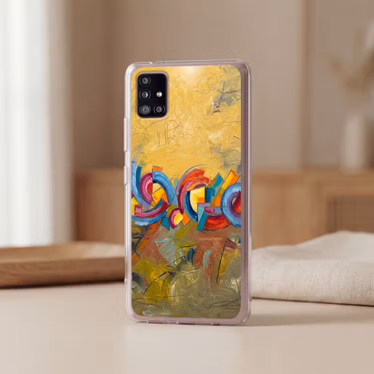 Abstract - Cirkels - Schilderij - Kleurrijk - Dynamisch Telefoonhoesje Samsung Galaxy A51 5G klein -sfeer2