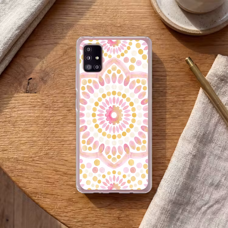 Abstract - Mandala - Kunst - Modern - Roze Telefoonhoesje Samsung Galaxy A51 5G klein -sfeer1