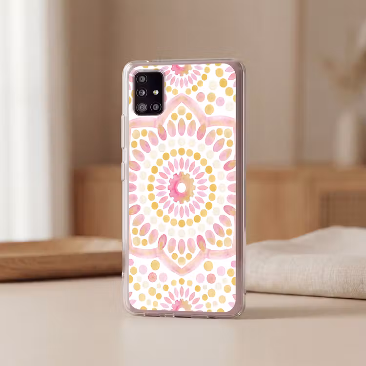 Abstract - Mandala - Kunst - Modern - Roze Telefoonhoesje Samsung Galaxy A51 5G klein -sfeer2
