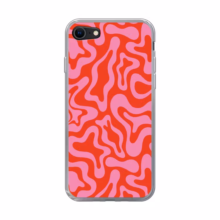 Abstract - Patroon - Rood - Roze - Minimalistisch Telefoonhoesje iPhone 7 klein -3d