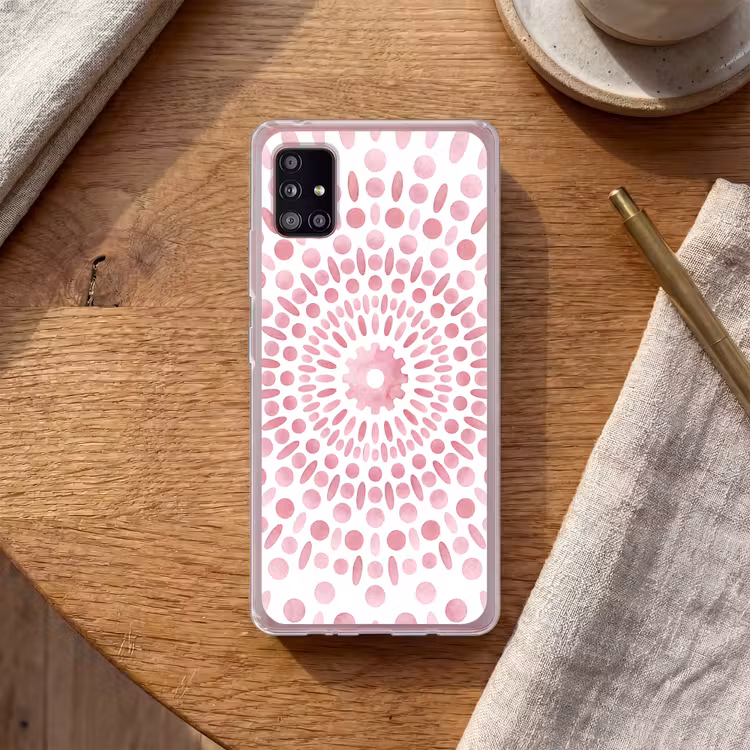 Abstract - Vormen - Patroon - Aquarel - Roze Telefoonhoesje Samsung Galaxy A51 5G klein -sfeer1