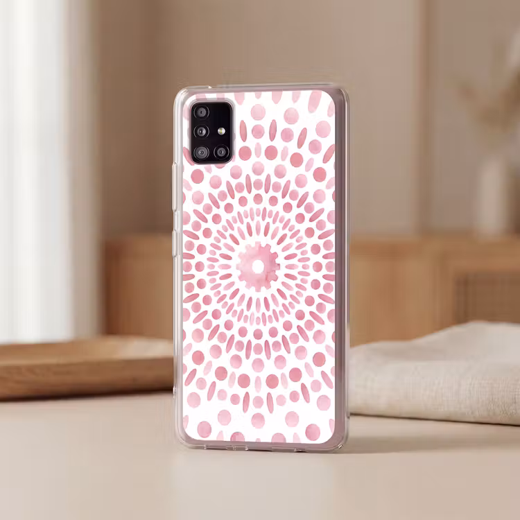 Abstract - Vormen - Patroon - Aquarel - Roze Telefoonhoesje Samsung Galaxy A51 5G klein -sfeer2