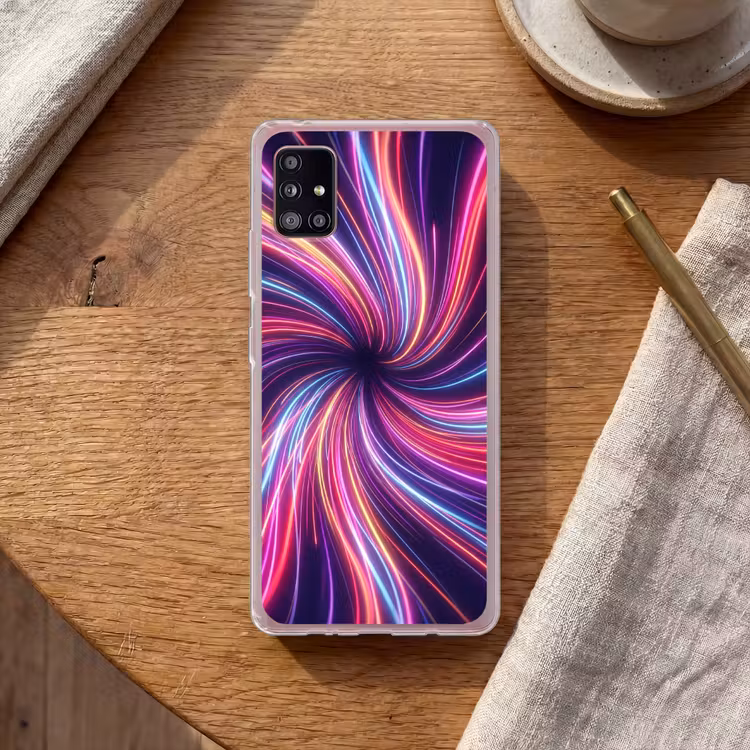 Abstract - Swirl - Futuristic - Neon Telefoonhoesje Samsung Galaxy A51 5G klein -sfeer1