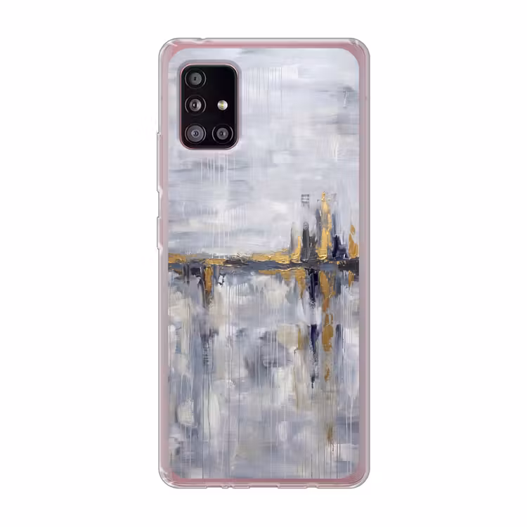 Abstract - Structuur - Goud - Grijs - Modern Telefoonhoesje Samsung Galaxy A51 5G klein -3d