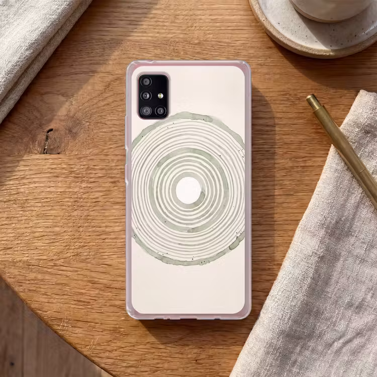 Abstractie - Cirkels - Waterverf - Groen - Modern Telefoonhoesje Samsung Galaxy A51 5G klein -sfeer1