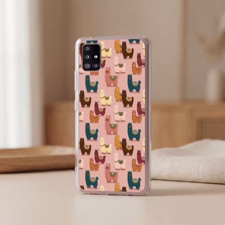 Alpaca's - Patroon - Kleurrijk Telefoonhoesje Samsung Galaxy A51 5G klein 373 -sfeer2