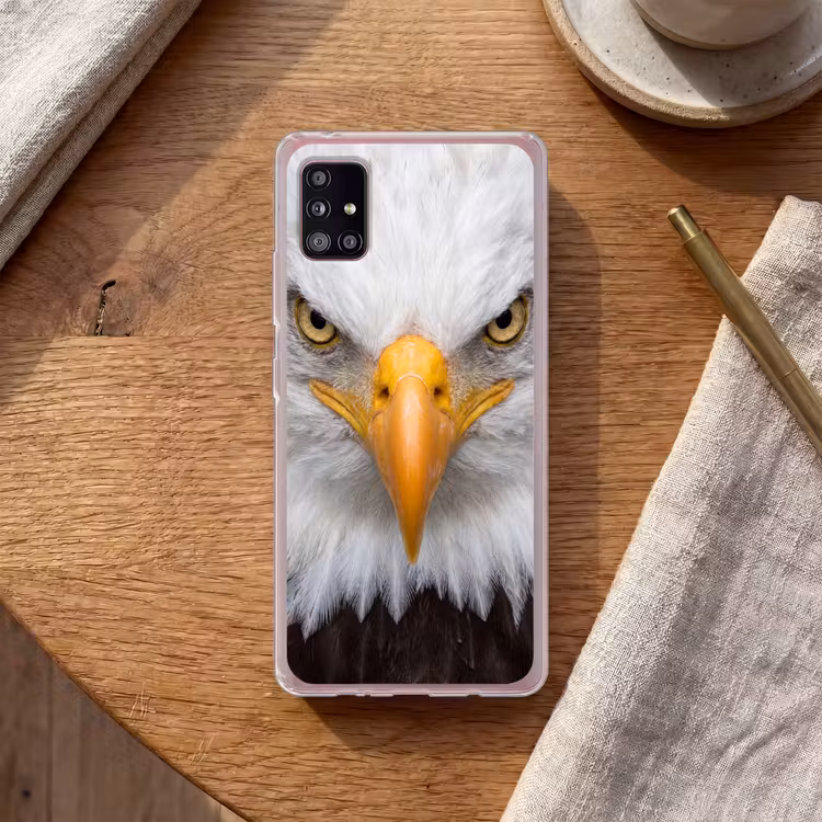 Amerikaans - Zeearend - Portret - Geel Telefoonhoesje Samsung Galaxy A51 5G klein -sfeer1