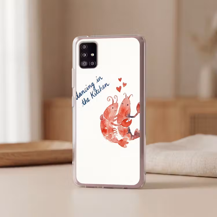 Dier - Dans - Liefde - Waterverf - Rood Telefoonhoesje Samsung Galaxy A51 5G klein -sfeer2