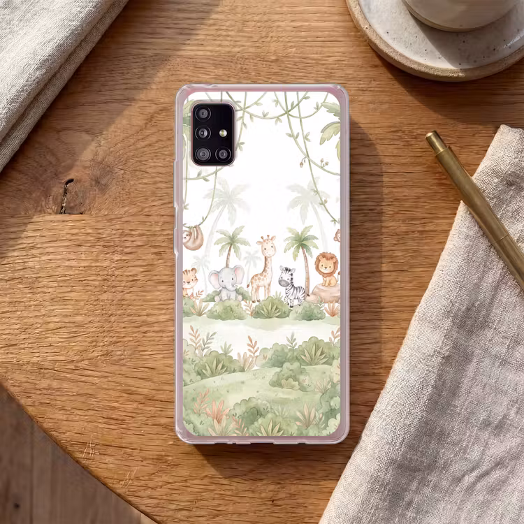 Dieren - Jungle - Pastel Telefoonhoesje Samsung Galaxy A51 5G klein -sfeer1