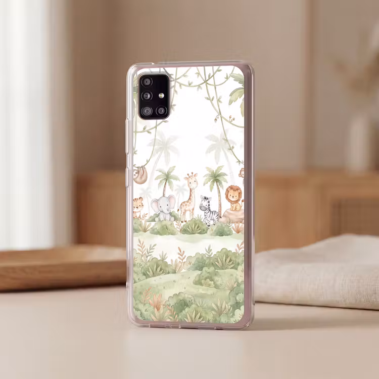 Dieren - Jungle - Pastel Telefoonhoesje Samsung Galaxy A51 5G klein -sfeer2