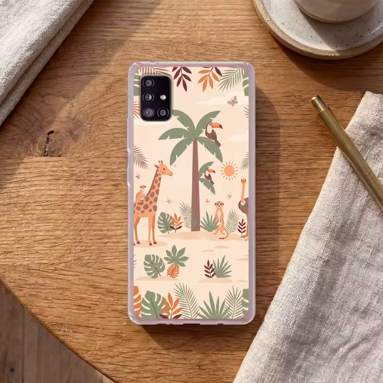 Dieren - Tropisch - Safari - Kleurrijk Telefoonhoesje Samsung Galaxy A51 5G klein -sfeer1
