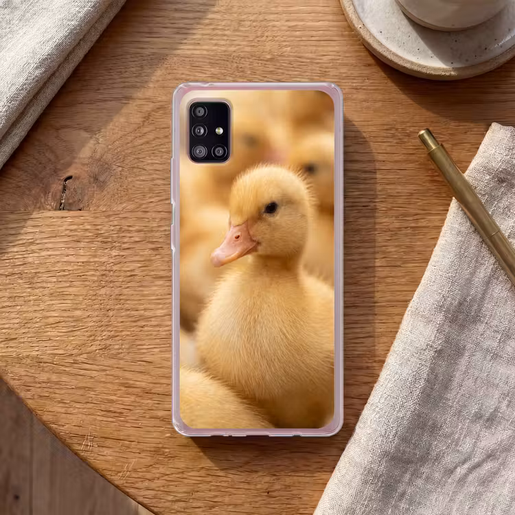 Pijltje - Eend - Natuur - Geel Telefoonhoesje Samsung Galaxy A51 5G klein -sfeer1