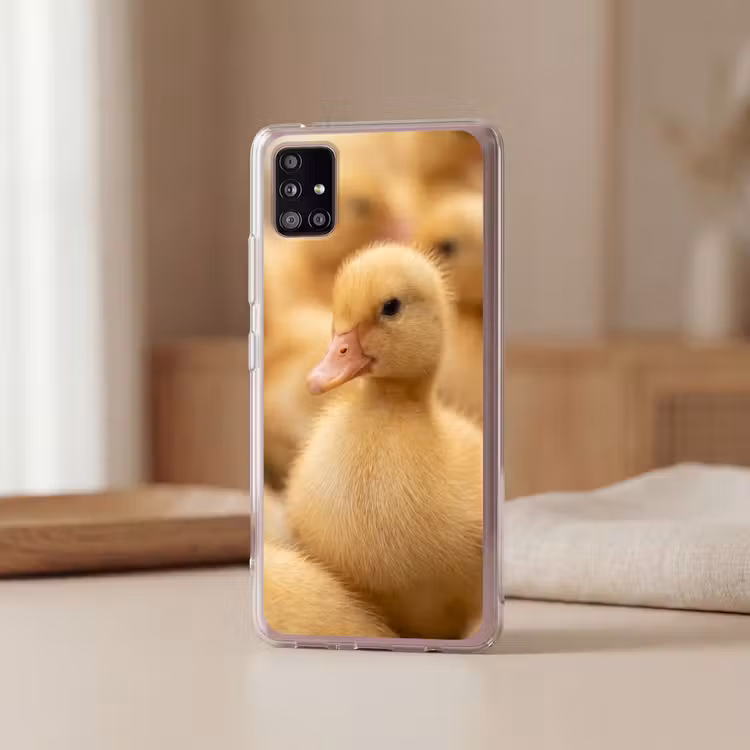 Pijltje - Eend - Natuur - Geel Telefoonhoesje Samsung Galaxy A51 5G klein -sfeer2