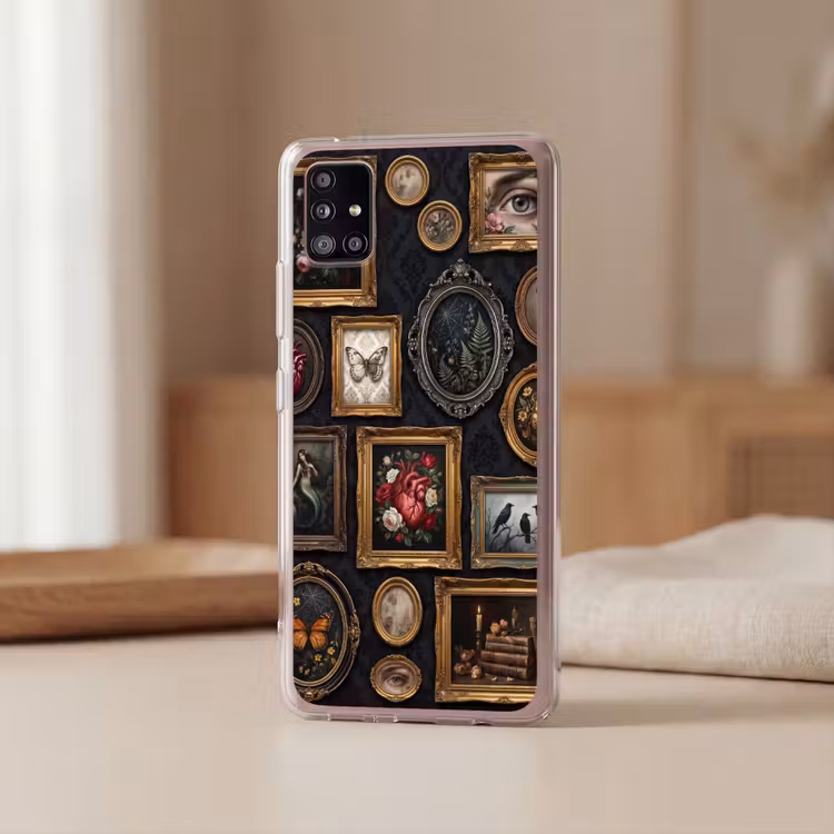 Kunst - Collectie - Vintage - Klassiek - Donker Telefoonhoesje Samsung Galaxy A51 5G klein -sfeer2