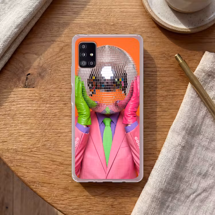 Kunst - Disco bal - Kleurrijk - Modern - Studio Telefoonhoesje Samsung Galaxy A51 5G klein -sfeer1