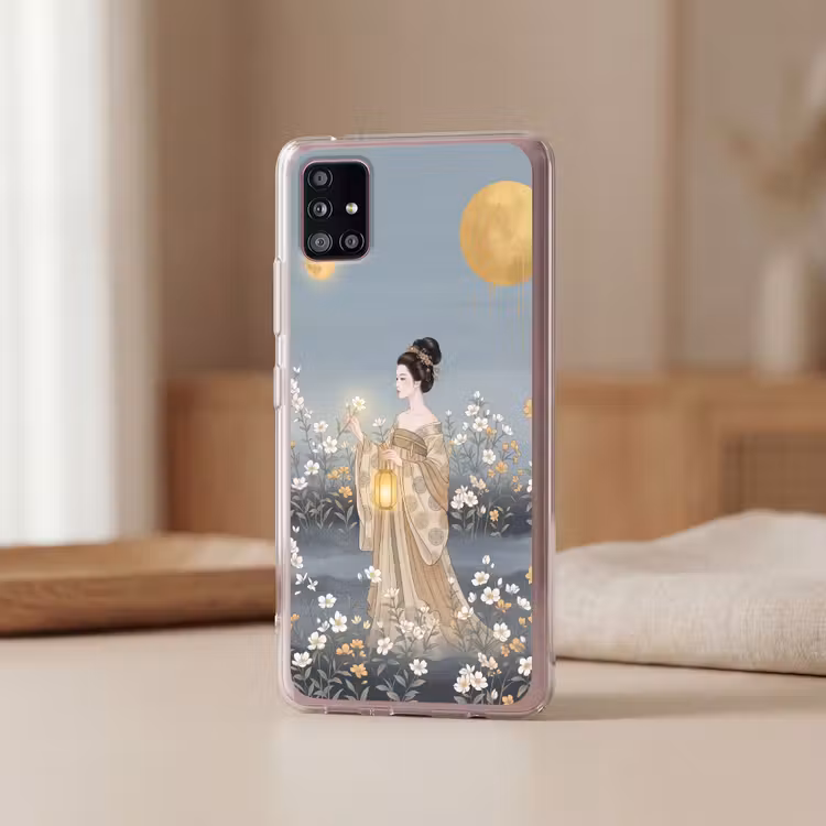 Aziatisch - Vrouw - Kimono Telefoonhoesje Samsung Galaxy A51 5G klein -sfeer2