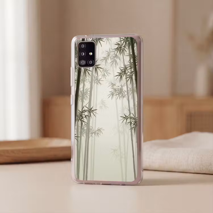 Bamboe - Bos - Mist - Natuur Telefoonhoesje Samsung Galaxy A51 5G klein -sfeer2
