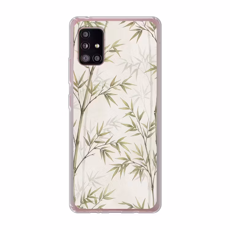 Bamboe - Bladeren - Natuur - Aquarel - Groen Telefoonhoesje Samsung Galaxy A51 5G klein -3d