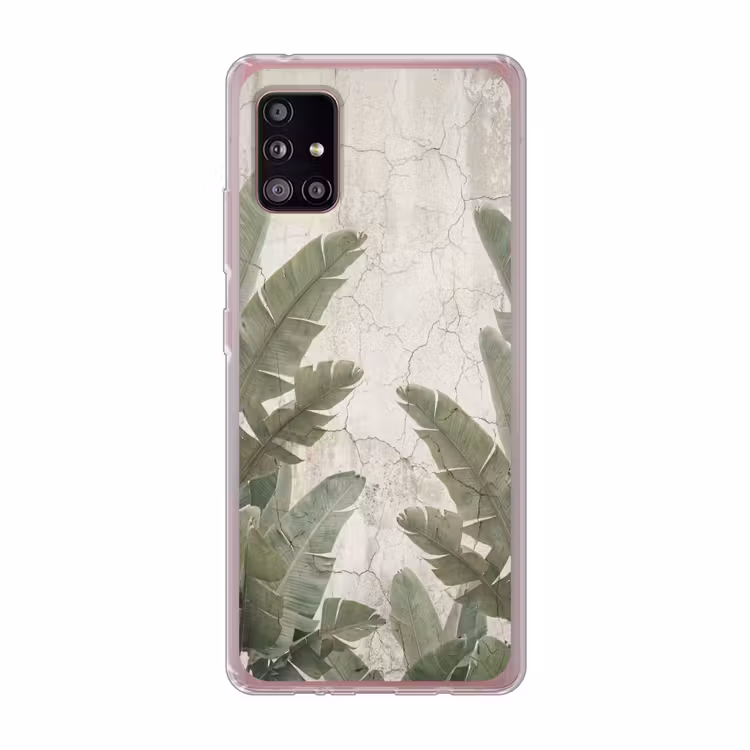 Bananenbladeren - Beton - Groen Telefoonhoesje Samsung Galaxy A51 5G klein -3d