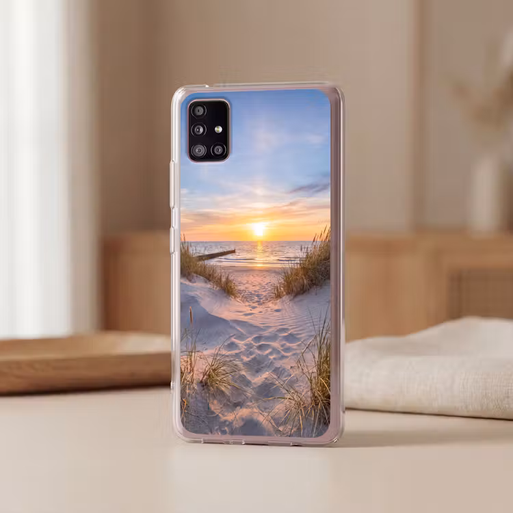 Strand - Zonsondergang - Natuur - Landschap Telefoonhoesje Samsung Galaxy A51 5G klein -sfeer2