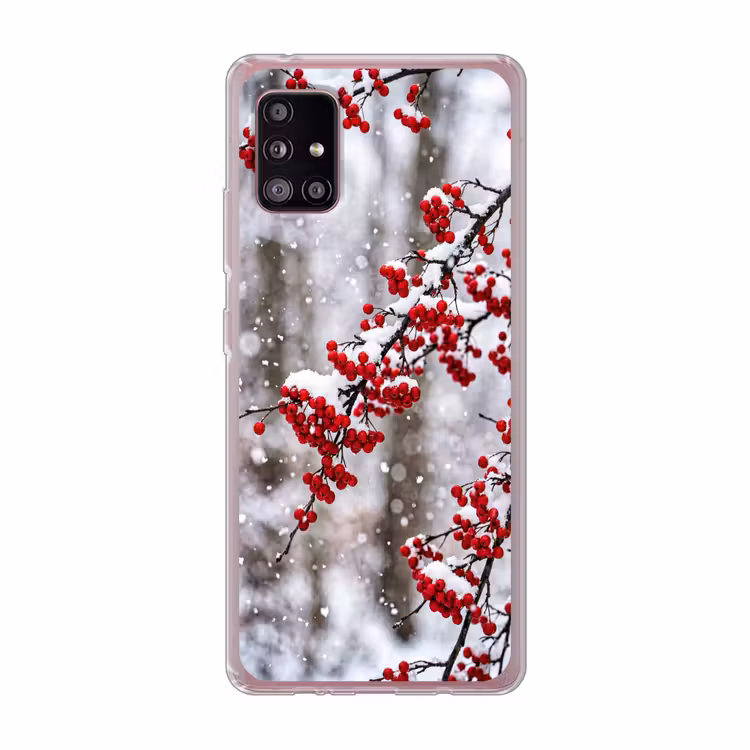 Bessen - Takken - Sneeuw - Winter - Kleurrijk Telefoonhoesje Samsung Galaxy A51 5G klein -3d