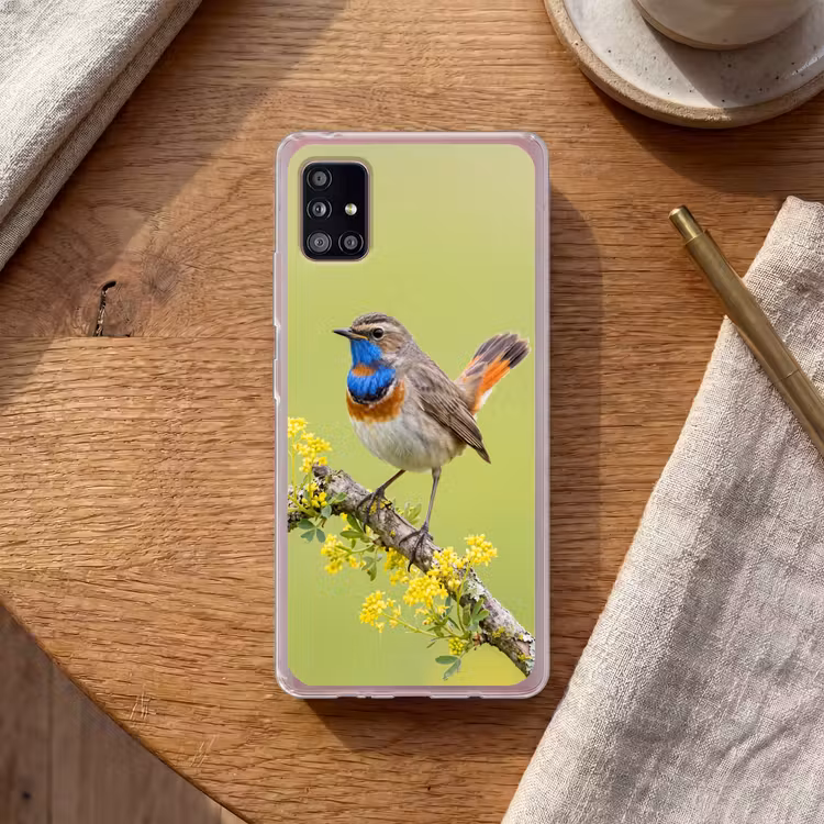 Vogel - Tak - Natuur - Kleurrijk Telefoonhoesje Samsung Galaxy A51 5G klein -sfeer1