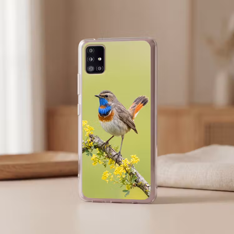 Vogel - Tak - Natuur - Kleurrijk Telefoonhoesje Samsung Galaxy A51 5G klein -sfeer2