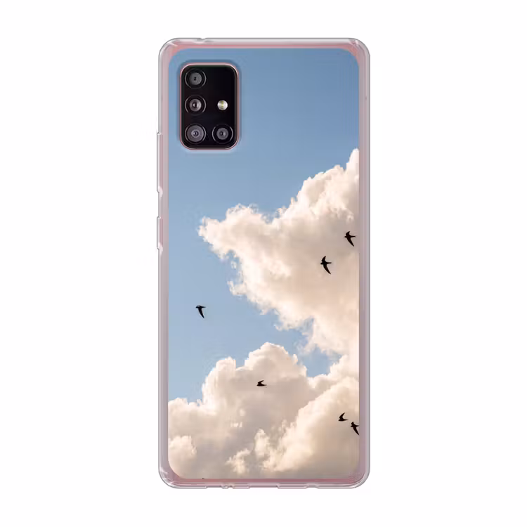 Vogel - Vlucht - Wolken - Natuur - Blauw Telefoonhoesje Samsung Galaxy A51 5G klein -3d